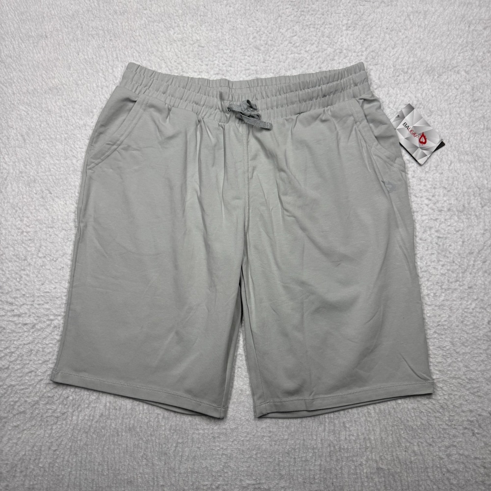 NWT Baleaf Athletic Gym Running Workout Shorts Gray Men's Size L 9" Inseam